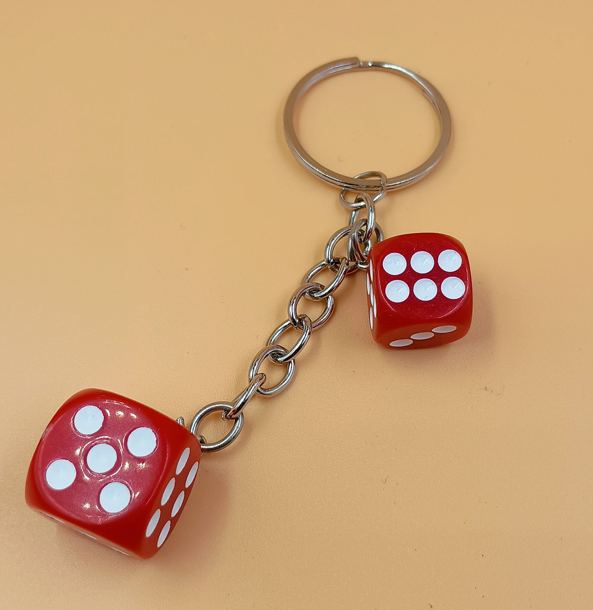 Dice Keychains Pendant Handbag Bag Key Chain Keyring Charm Red White MG Dice Keyring 1Pc Key Chain – Day Night Deal